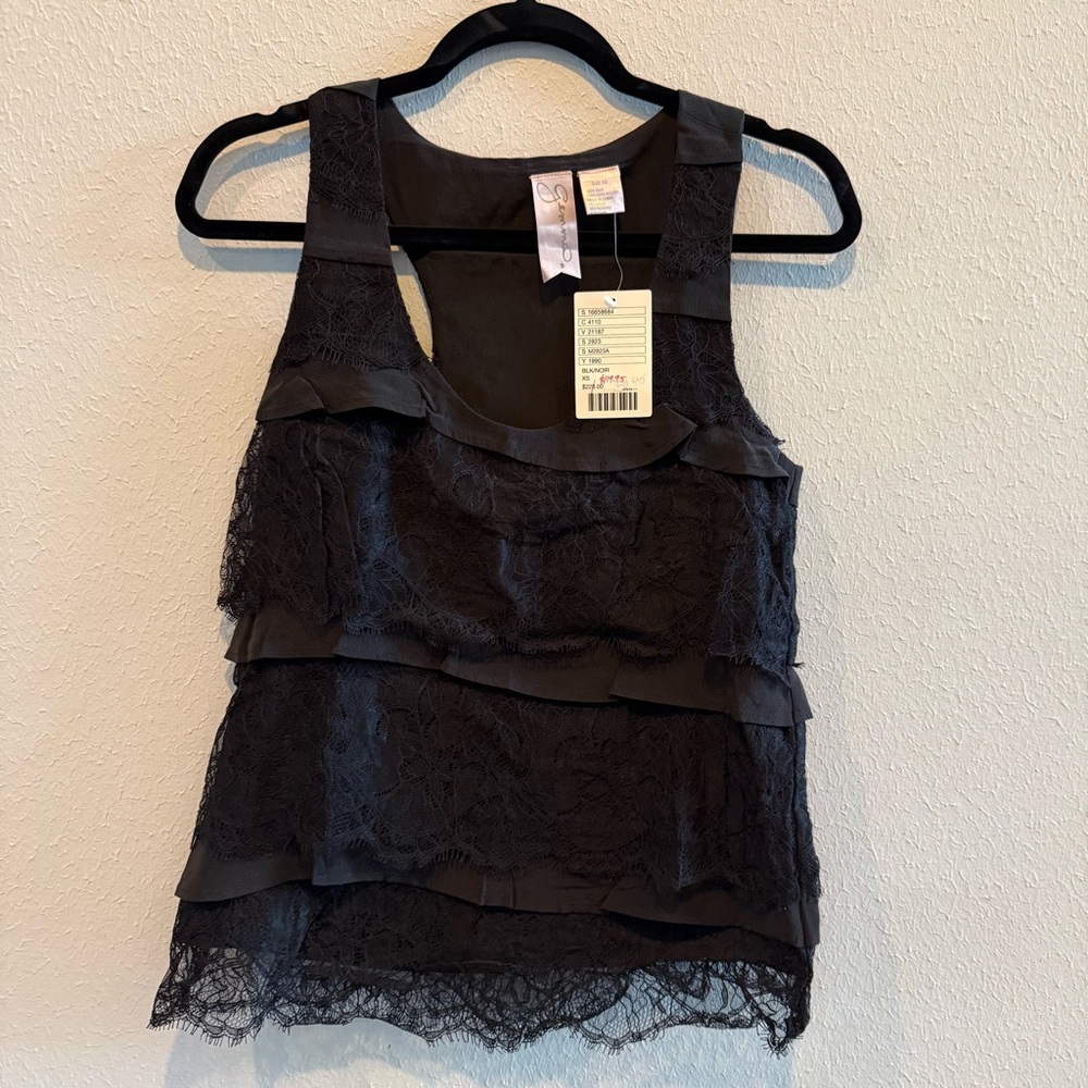 Gemma Black Lace Layered Tank Top